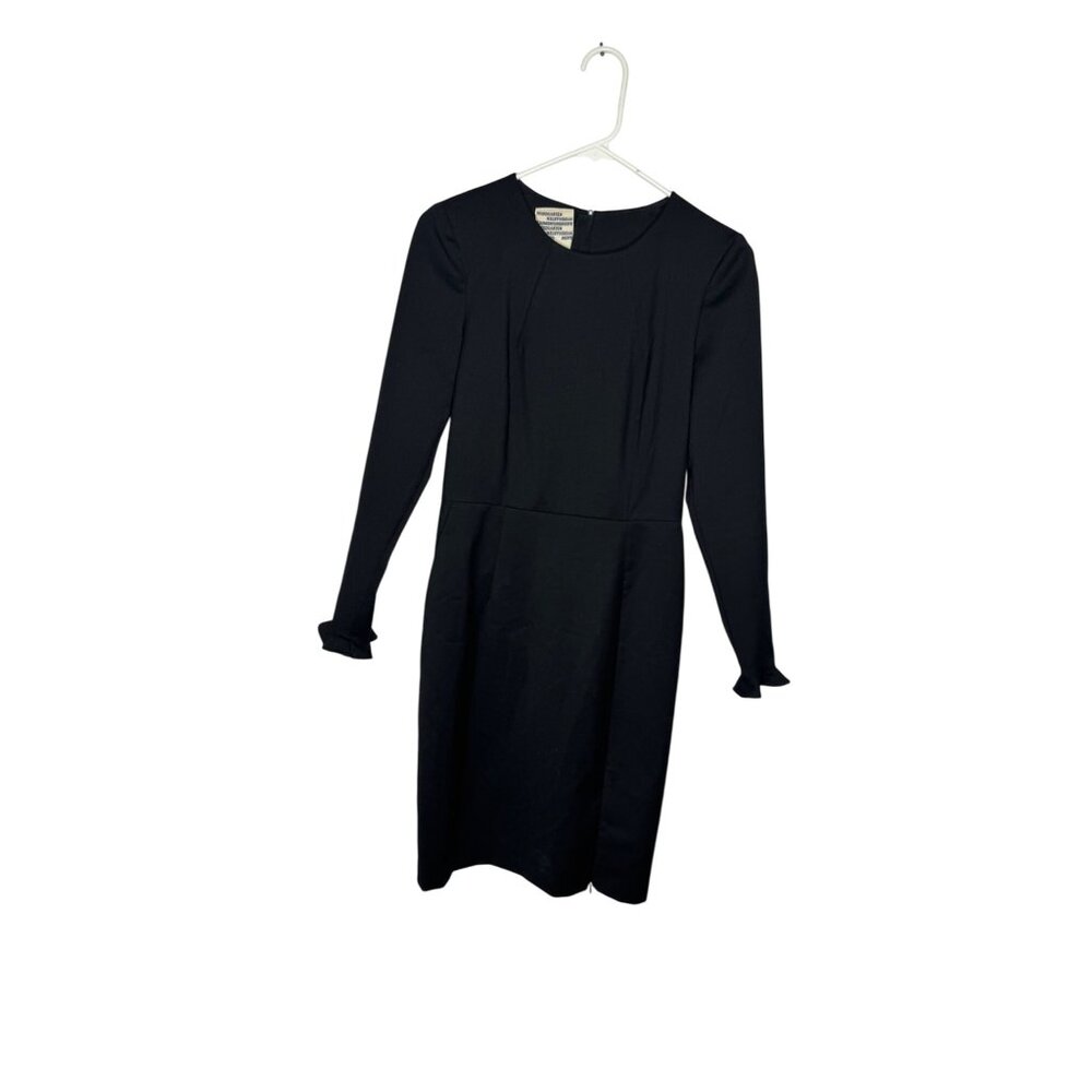 Baum Und Pferdgarten Black Long-Sleeve Knee-Length Dress With Ruffle